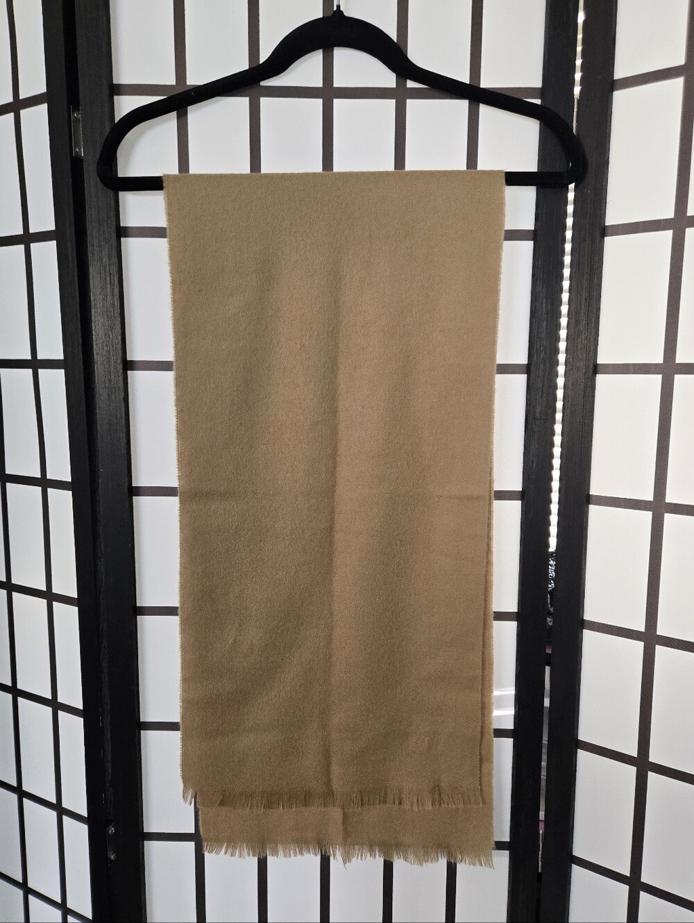 Christian Dior Beige 100% Merino Wool Frayed Scarf - Picture 8 of 11